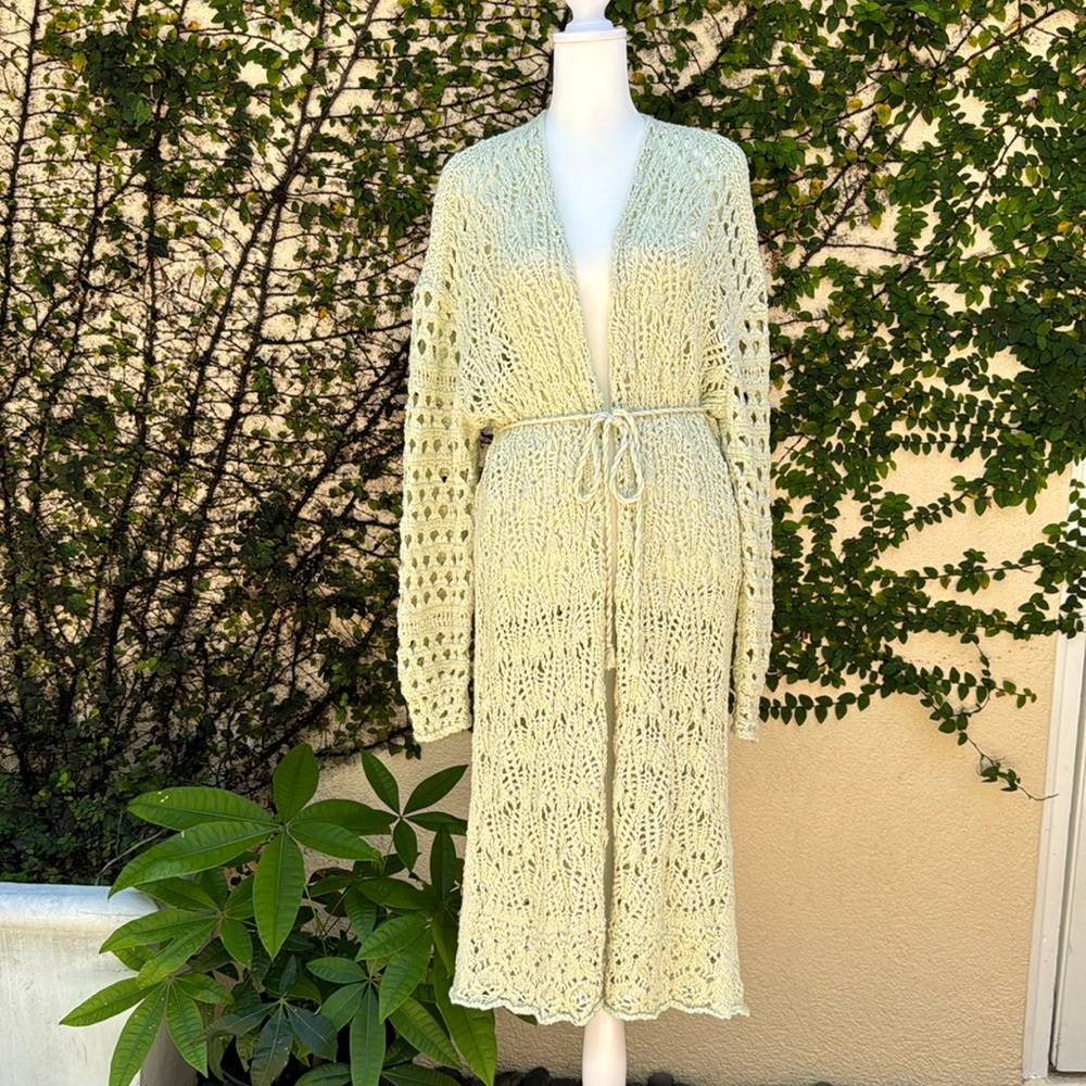 Free People Women Sweet Talker Cardigan Sweater Jacket Honeydew Green